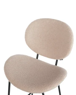 Set di 2 sedie alte LUANA Bouclé Beige chiaro