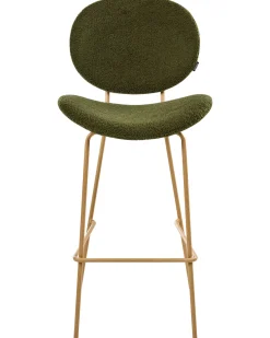 Set di 2 sedie alte LUANA Bouclé Verde scuro