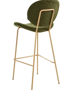 Set di 2 sedie alte LUANA Bouclé Verde scuro