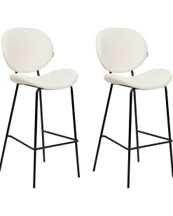 Set di 2 sedie alte LUANA Bouclé Bianco