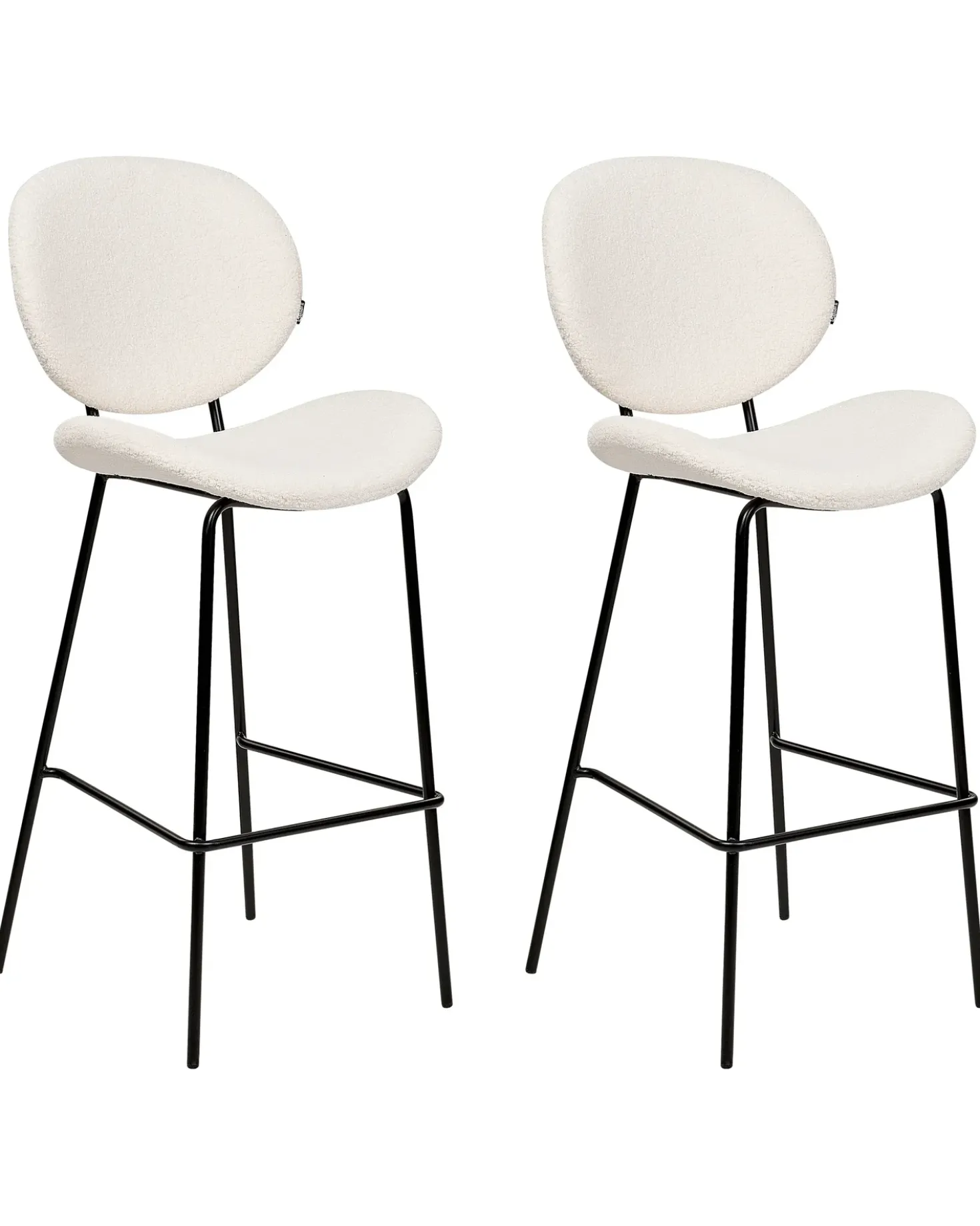 Set di 2 sedie alte LUANA Bouclé Bianco
