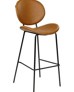 Set di 2 sedie alte LUANA Pelle sintetica Marrone dorato