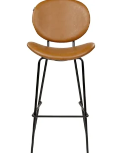 Set di 2 sedie alte LUANA Pelle sintetica Marrone dorato