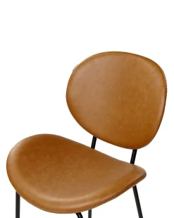 Set di 2 sedie alte LUANA Pelle sintetica Marrone dorato
