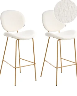 Set di 2 sedie alte LUANA Bouclé Bianco