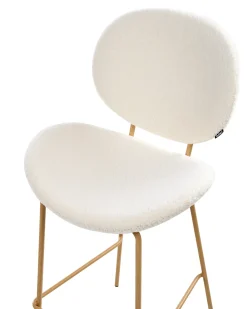 Set di 2 sedie alte LUANA Bouclé Bianco