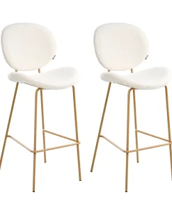 Set di 2 sedie alte LUANA Bouclé Bianco