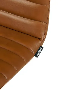 Set di 2 sedie alte LUCERNE Pelle sintetica Marrone dorato