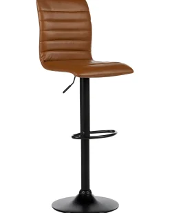 Set di 2 sedie alte LUCERNE Pelle sintetica Marrone dorato