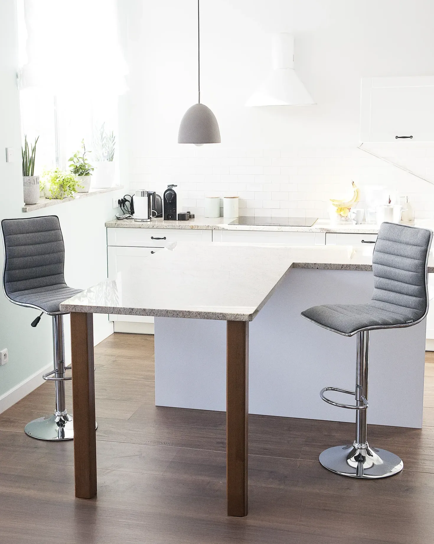 Set di 2 sedie alte LUCERNE Grigio