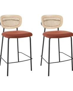 Set di 2 sedie alte MAYETTA Rattan Arancione