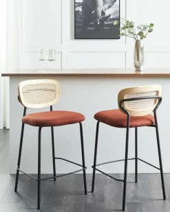 Set di 2 sedie alte MAYETTA Rattan Arancione
