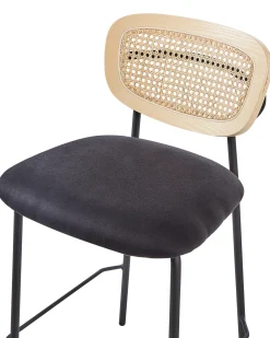 Set di 2 sedie alte MAYETTA Rattan Nero