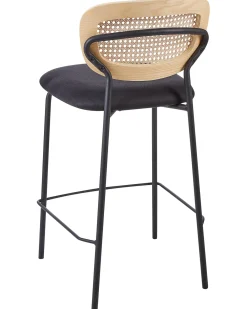 Set di 2 sedie alte MAYETTA Rattan Nero