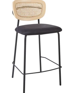 Set di 2 sedie alte MAYETTA Rattan Nero