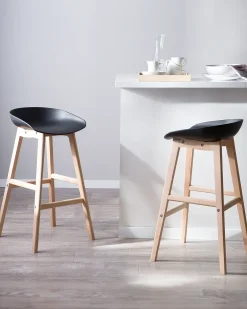 Set di 2 sedie alte MICCO Nero