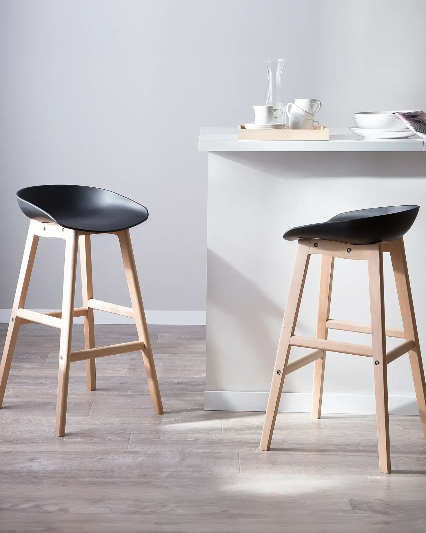 Set di 2 sedie alte MICCO Nero