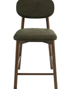 Set di 2 sedie alte MILLS Bouclé Marrone/Verde