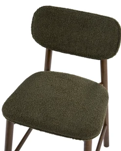 Set di 2 sedie alte MILLS Bouclé Marrone/Verde