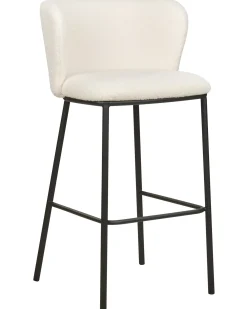 Set di 2 sedie alte MINA Bouclé Bianco
