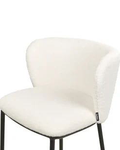 Set di 2 sedie alte MINA Bouclé Bianco