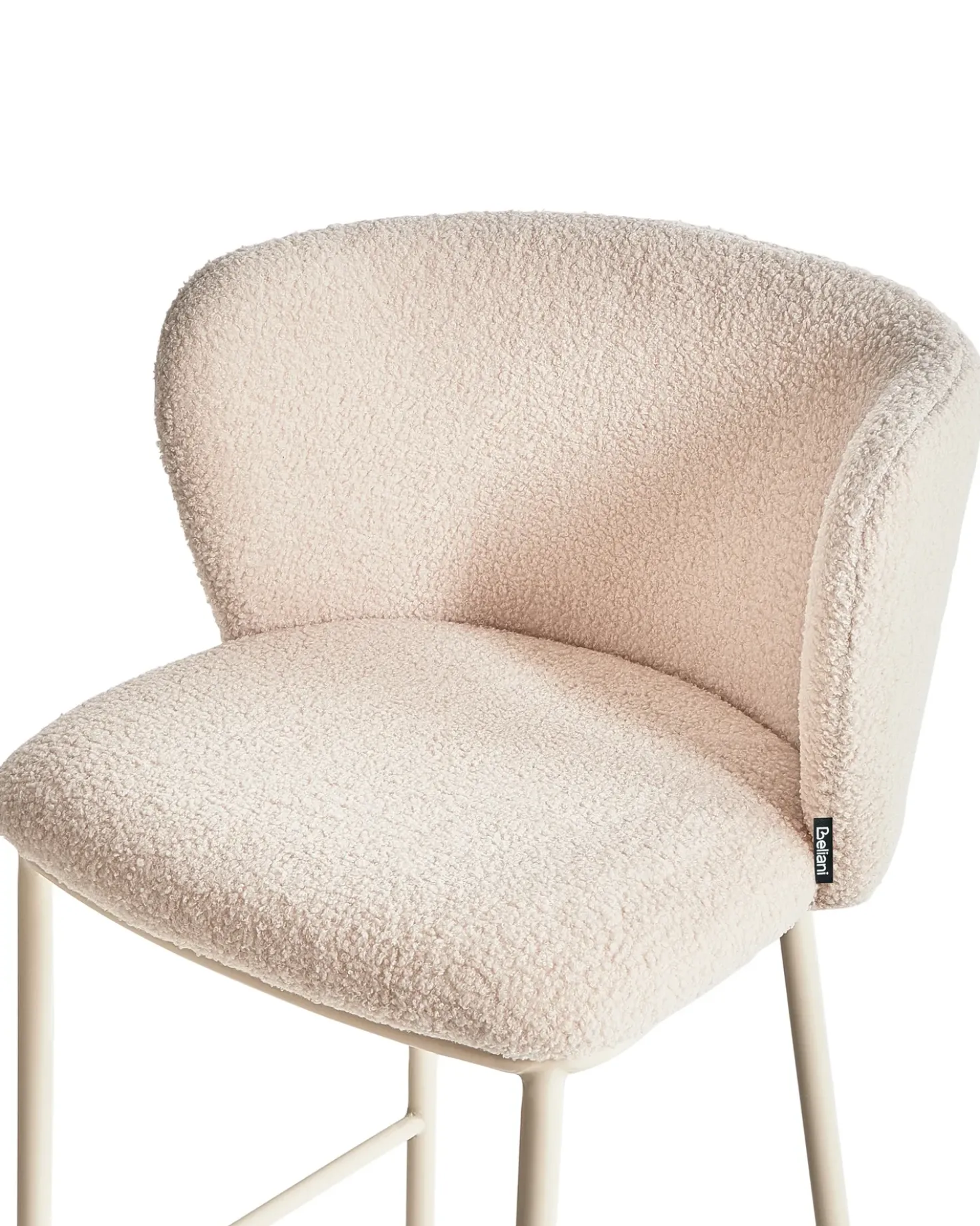 Set di 2 sedie alte MINA II Bouclé Beige chiaro