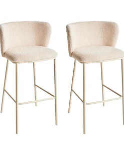 Set di 2 sedie alte MINA II Bouclé Beige chiaro