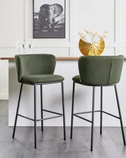 Set di 2 sedie alte MINA Verde scuro