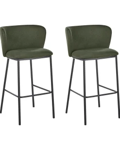 Set di 2 sedie alte MINA Verde scuro