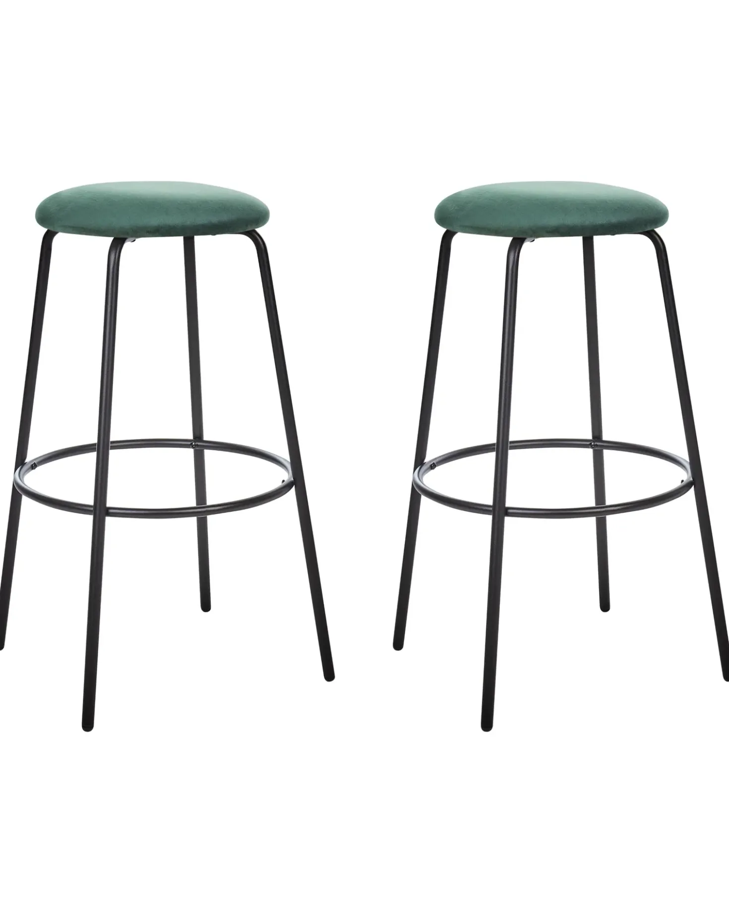Set di 2 sedie alte MORTON Velluto Verde smeraldo