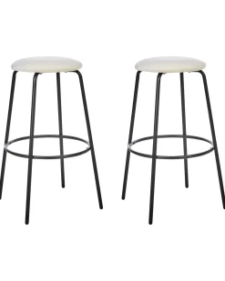 Set di 2 sedie alte MORTON Velluto Bianco sporco