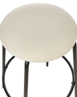 Set di 2 sedie alte MORTON Velluto Bianco sporco