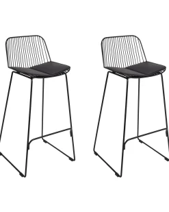 Set di 2 sedie alte PENSACOLA Metallo Nero