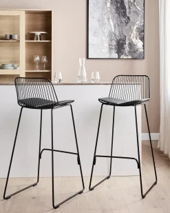 Set di 2 sedie alte PENSACOLA Metallo Nero