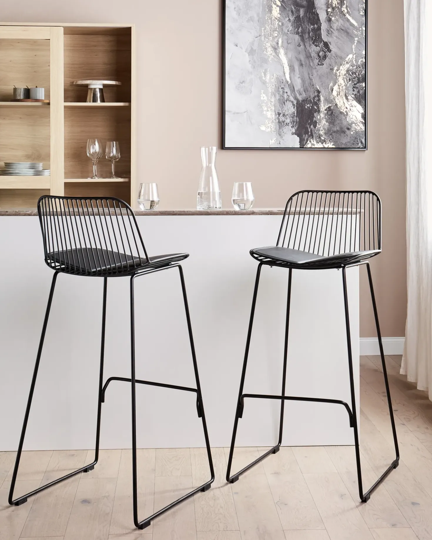 Set di 2 sedie alte PENSACOLA Metallo Nero