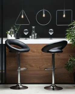 Set di 2 sedie alte PEORIA Pelle sintetica Nero