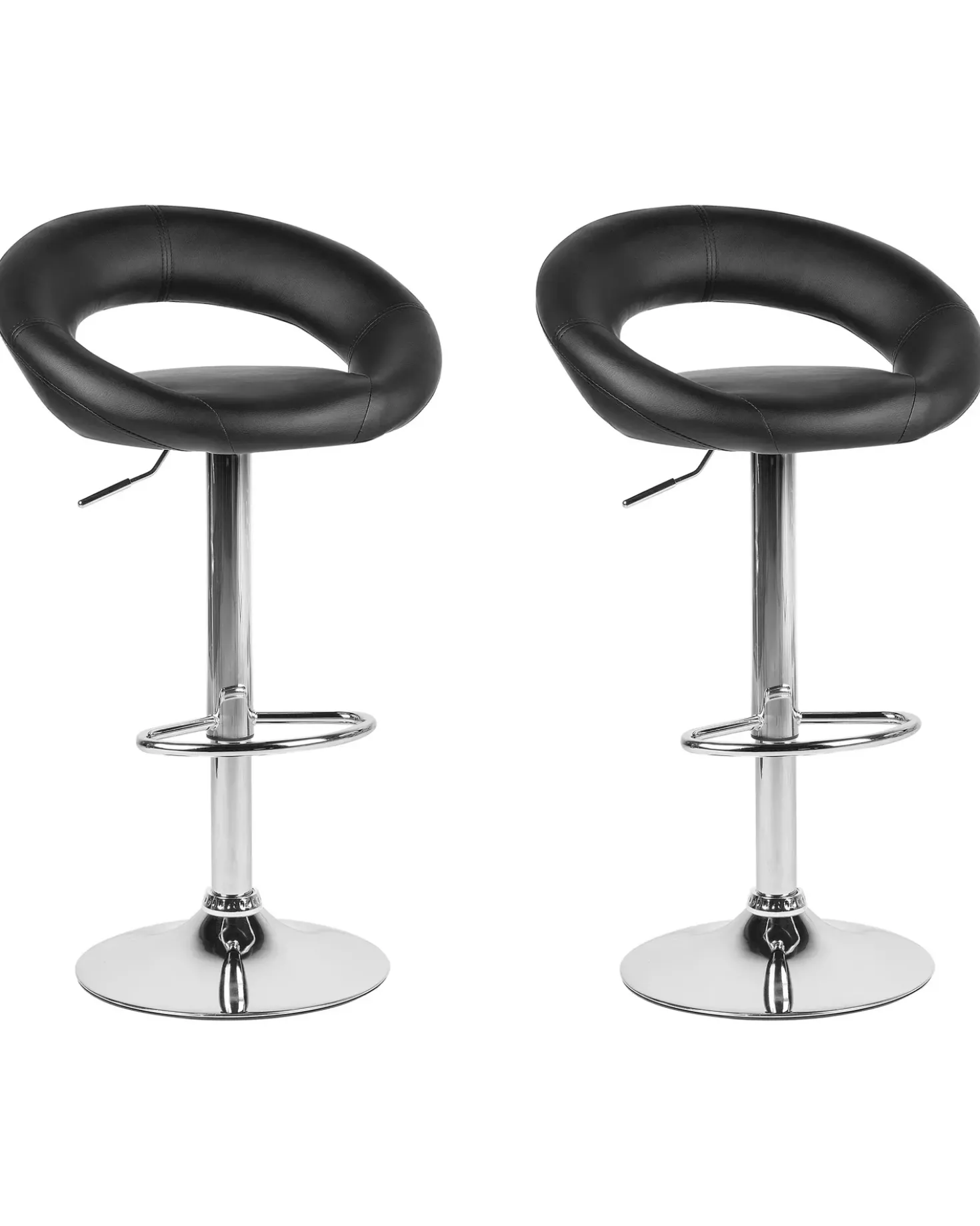 Set di 2 sedie alte PEORIA Pelle sintetica Nero