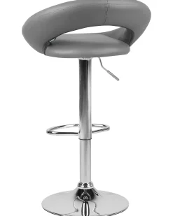 Set di 2 sedie alte PEORIA Pelle sintetica Grigio