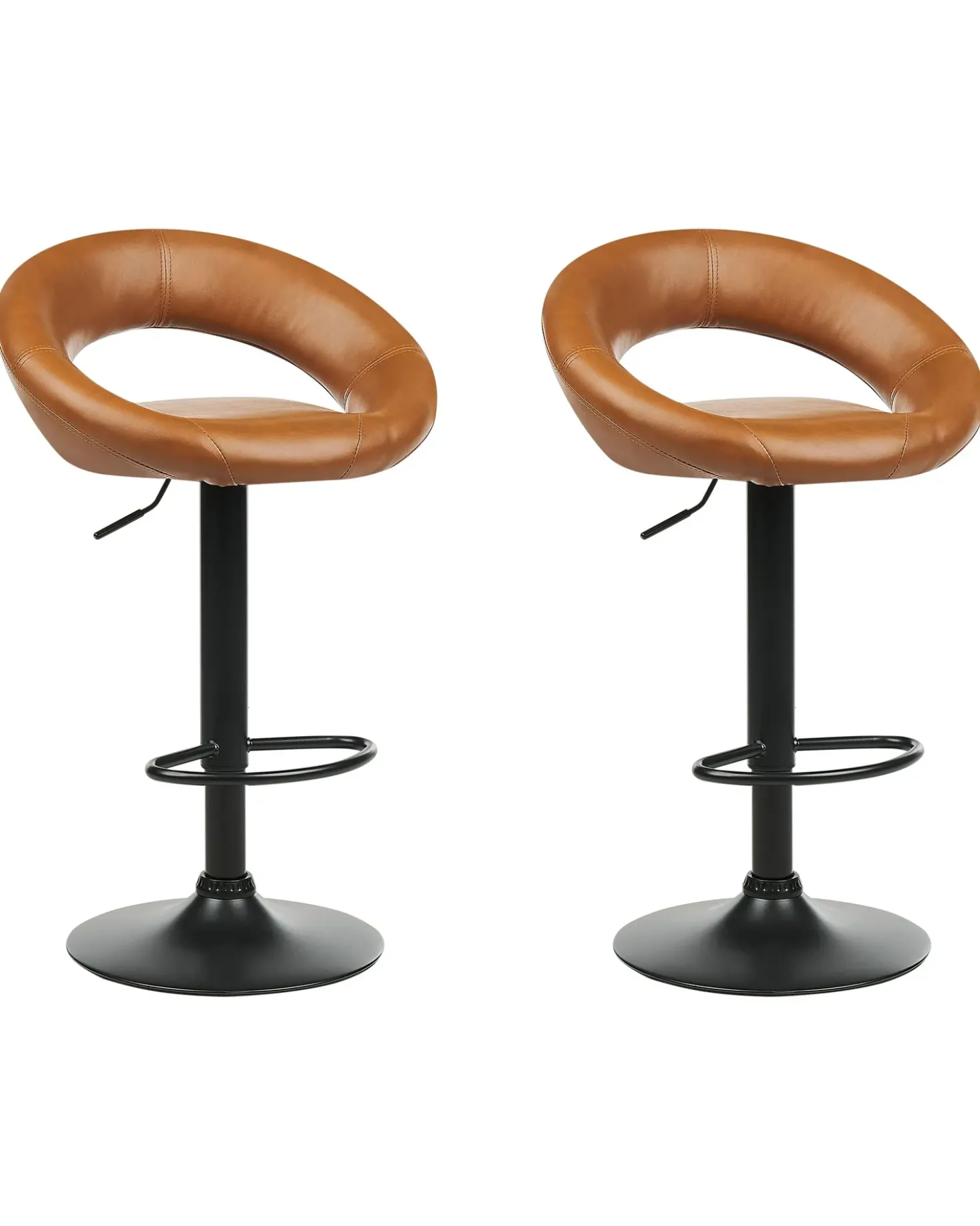 Set di 2 sedie alte PEORIA Pelle sintetica Marrone dorato