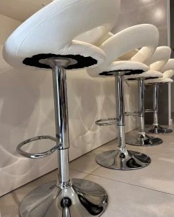 Set di 2 sedie alte PEORIA Pelle sintetica Bianco