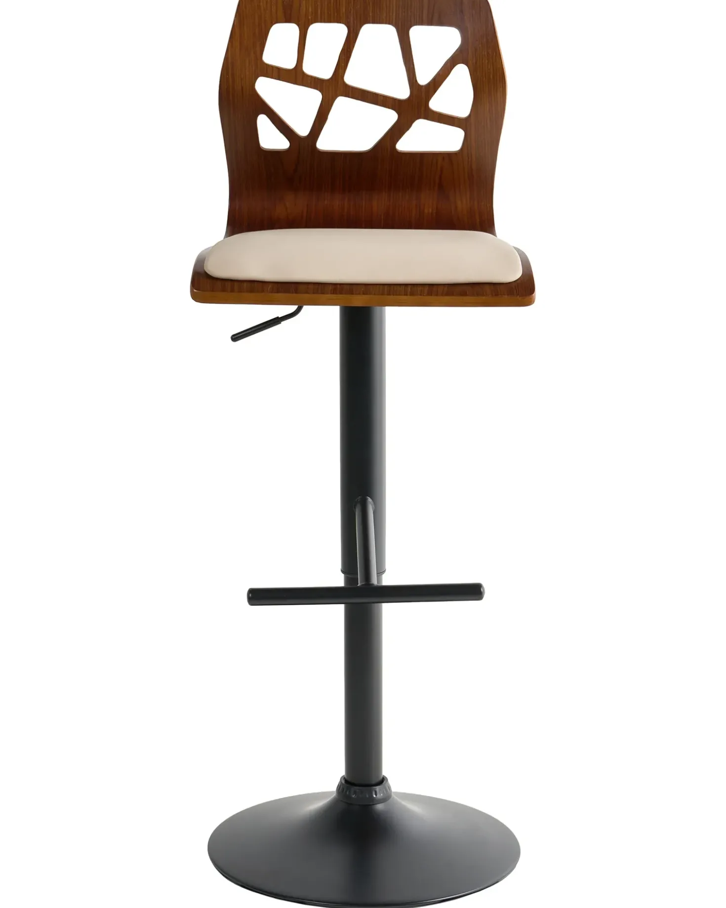 Set di 2 sedie alte PETERSBURG Pelle sintetica Beige/Nero