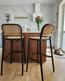 Set di 4 sedie alte PLOSE Materiale sintetico Beige