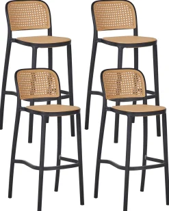 Set di 4 sedie alte PLOSE Materiale sintetico Beige