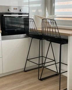Set di 2 sedie alte PRESTON Metallo Nero