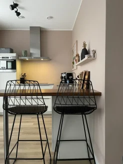 Set di 2 sedie alte PRESTON Metallo Nero