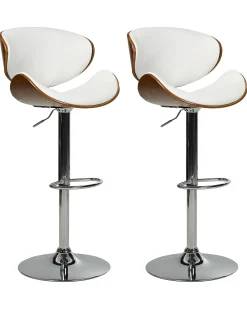 Set di 2 sedie alte ROTTERDAM Pelle sintetica Bianco