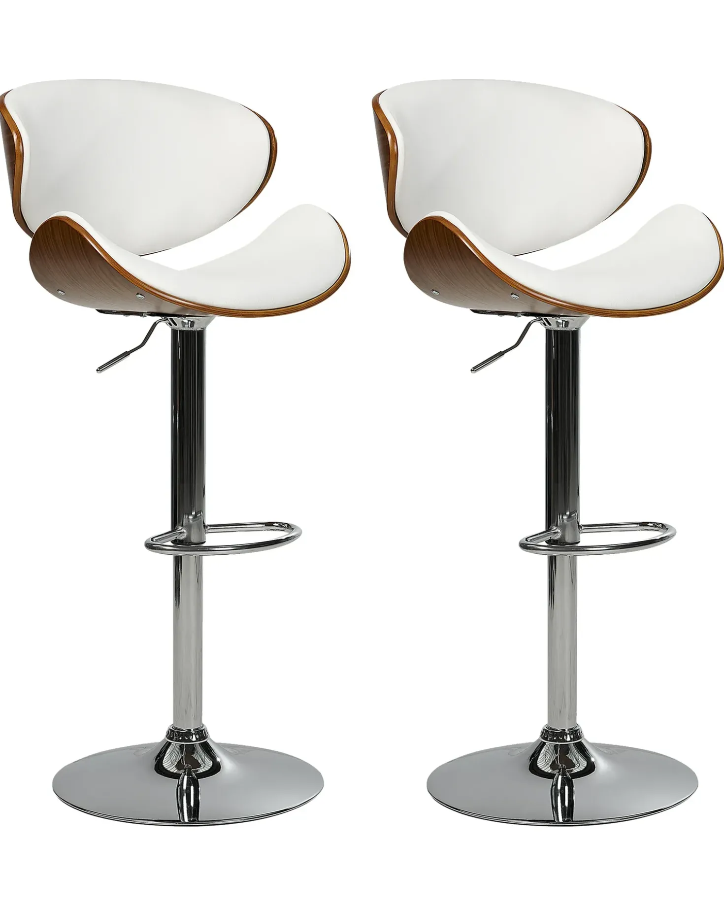 Set di 2 sedie alte ROTTERDAM Pelle sintetica Bianco