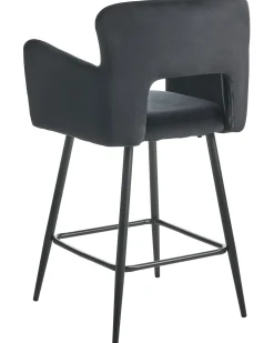 Set di 2 sedie alte SANILAC Velluto Nero
