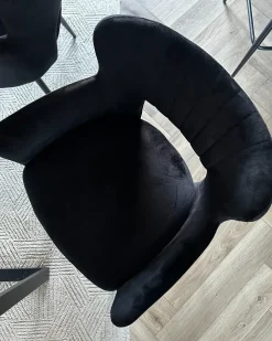 Set di 2 sedie alte SANILAC Velluto Nero