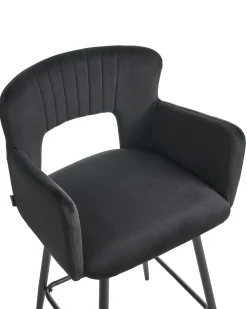 Set di 2 sedie alte SANILAC Velluto Nero